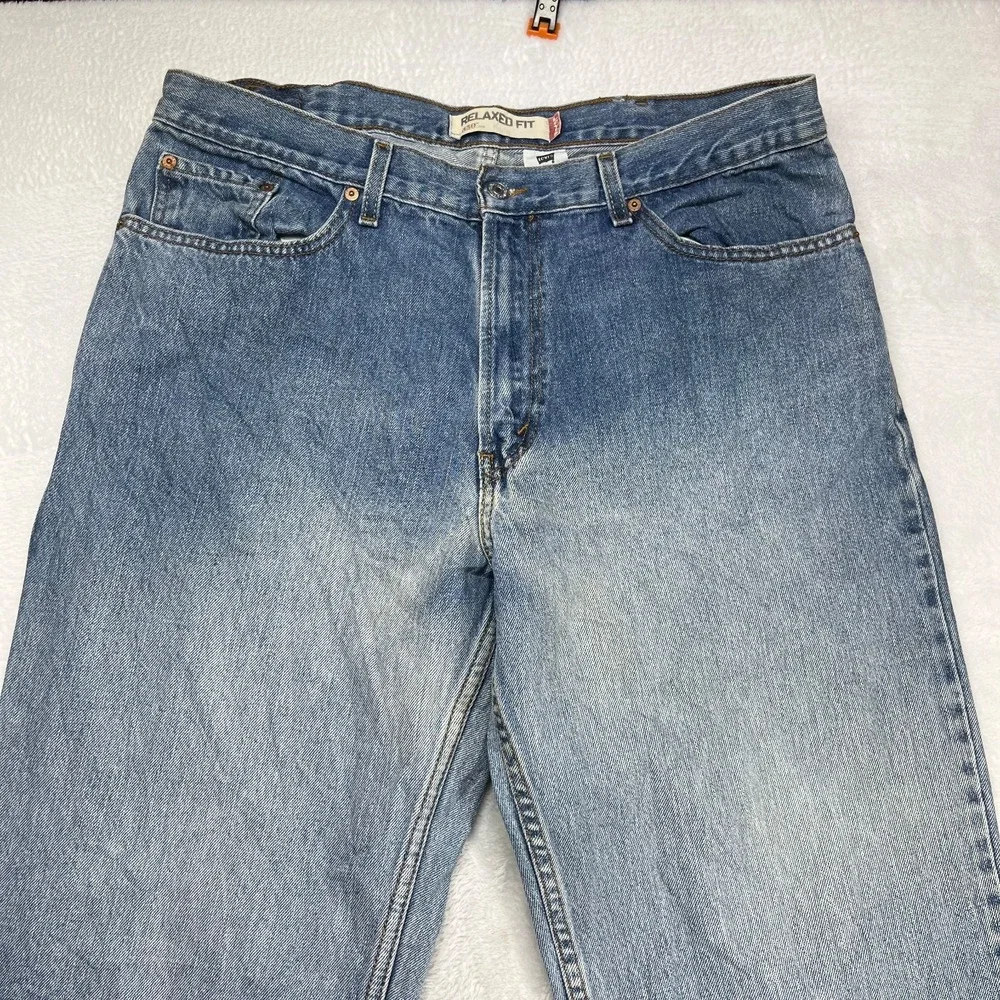 Levi's 550 Relaxed‎ Fit Straight Jeans Men's Blue Denim Mid Rise Classic - 37X32